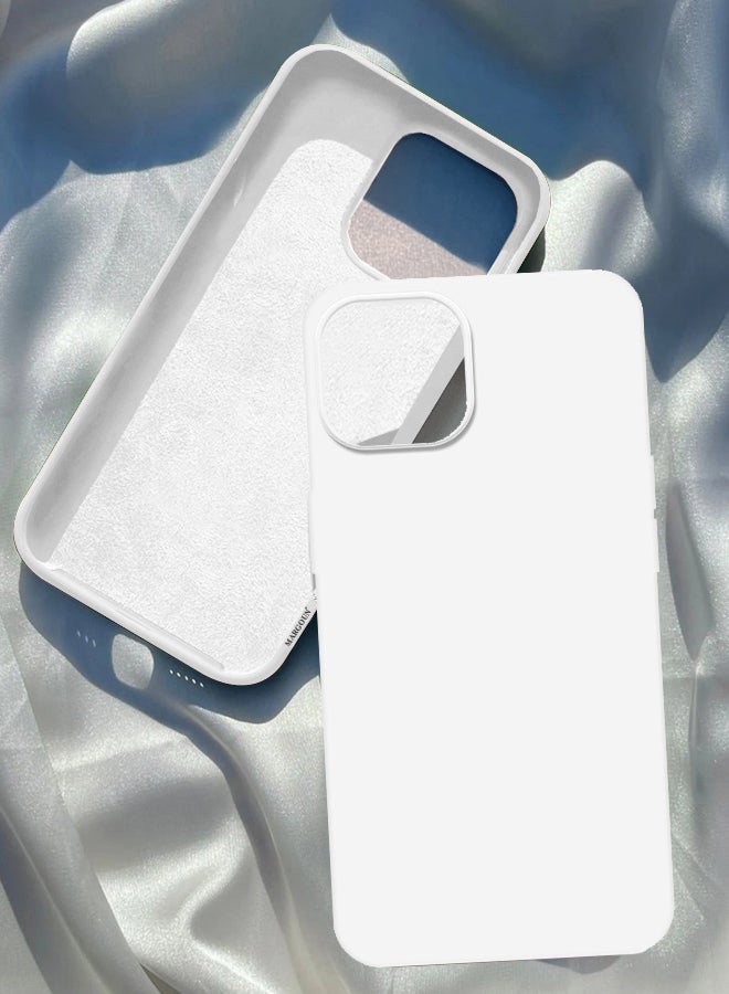MARGOUN - Silicone Case Cover Liquid Gel Soft Ultra Slim Shockproof Back Cover Full Body Protection For Apple iPhone 14 Pro Max 6.7 inch White - Image 1