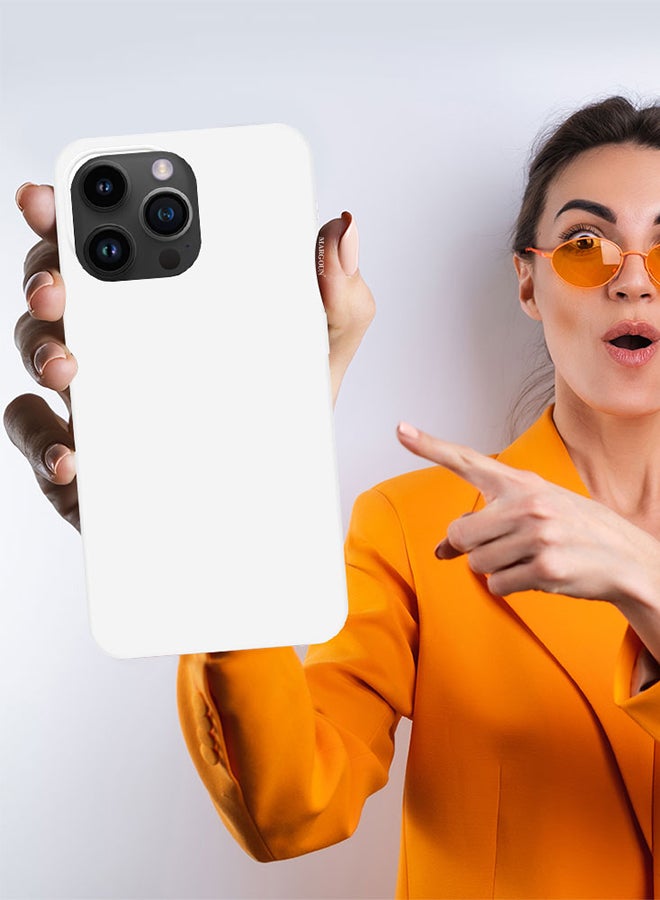 MARGOUN - Silicone Case Cover Liquid Gel Soft Ultra Slim Shockproof Back Cover Full Body Protection For Apple iPhone 14 Pro Max 6.7 inch White - Image 1