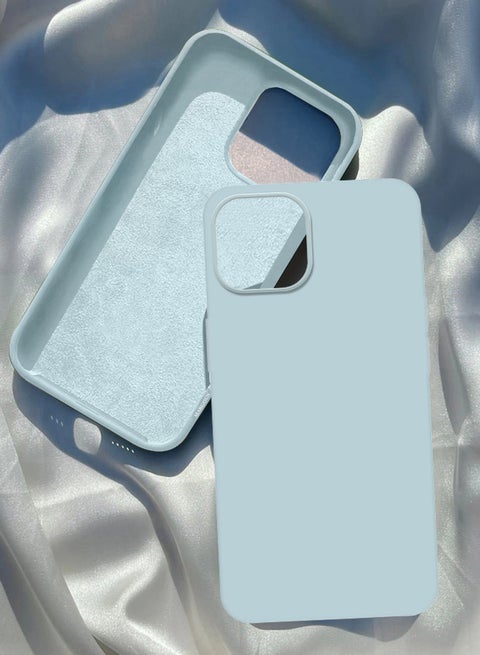 Silicone Case Cover Liquid Gel Soft Ultra Slim Shockproof Back Cover Full Body Protection For Apple iPhone 14 Pro Max 6.7 inch Light Blue