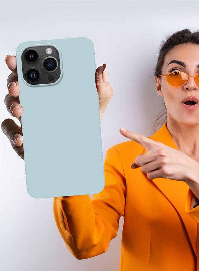 MARGOUN - Silicone Case Cover Liquid Gel Soft Ultra Slim Shockproof Back Cover Full Body Protection For Apple iPhone 14 Pro Max 6.7 inch Light Blue - Image 1