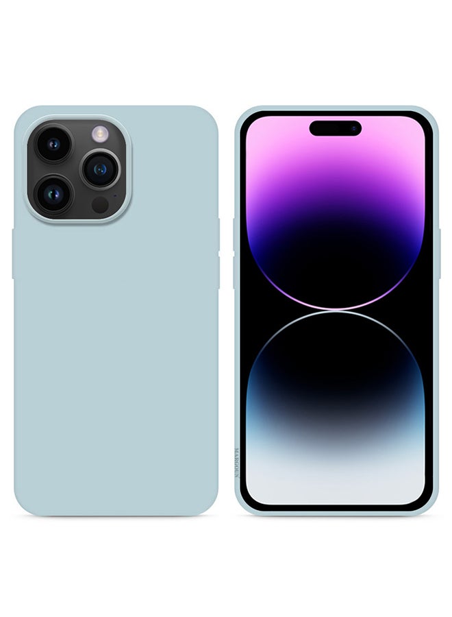 MARGOUN - Silicone Case Cover Liquid Gel Soft Ultra Slim Shockproof Back Cover Full Body Protection For Apple iPhone 14 Pro Max 6.7 inch Light Blue - Image 1