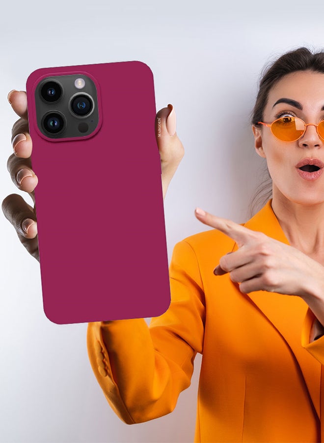 MARGOUN - Apple iPhone 14 Pro Case Silicone Cover Liquid Gel Soft Ultra Slim Shockproof Back Cover Full Body Protection 6.1 Inch Eggplant - Image 1