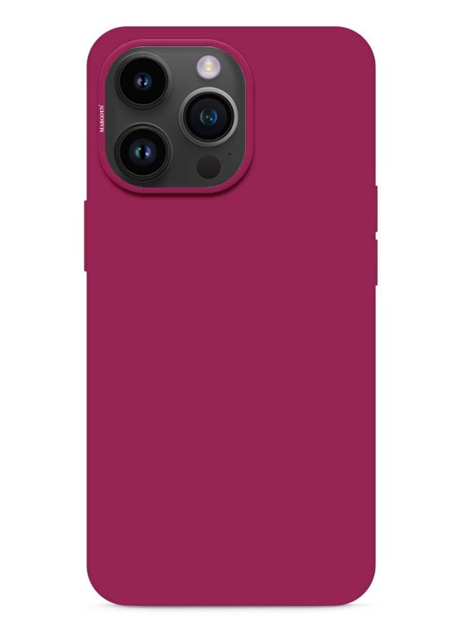 MARGOUN - Apple iPhone 14 Pro Case Silicone Cover Liquid Gel Soft Ultra Slim Shockproof Back Cover Full Body Protection 6.1 Inch Eggplant - Image 1