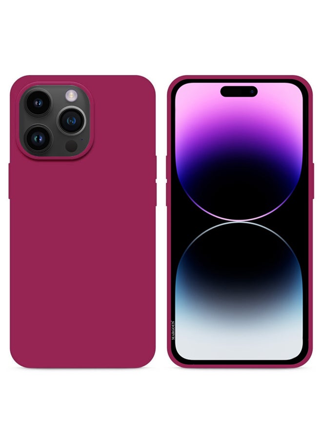 MARGOUN - Apple iPhone 14 Pro Case Silicone Cover Liquid Gel Soft Ultra Slim Shockproof Back Cover Full Body Protection 6.1 Inch Eggplant - Image 1