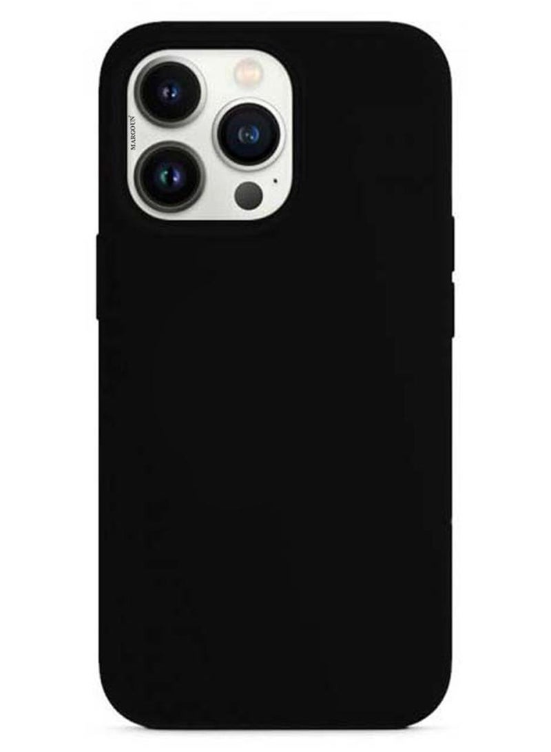 MARGOUN Silicone Cover Liquid Gel Soft Ultra Slim Shockproof Back Case Cover Full Body Protection For Apple iPhone 14 Pro 6.1 inch Black Black - Image 1