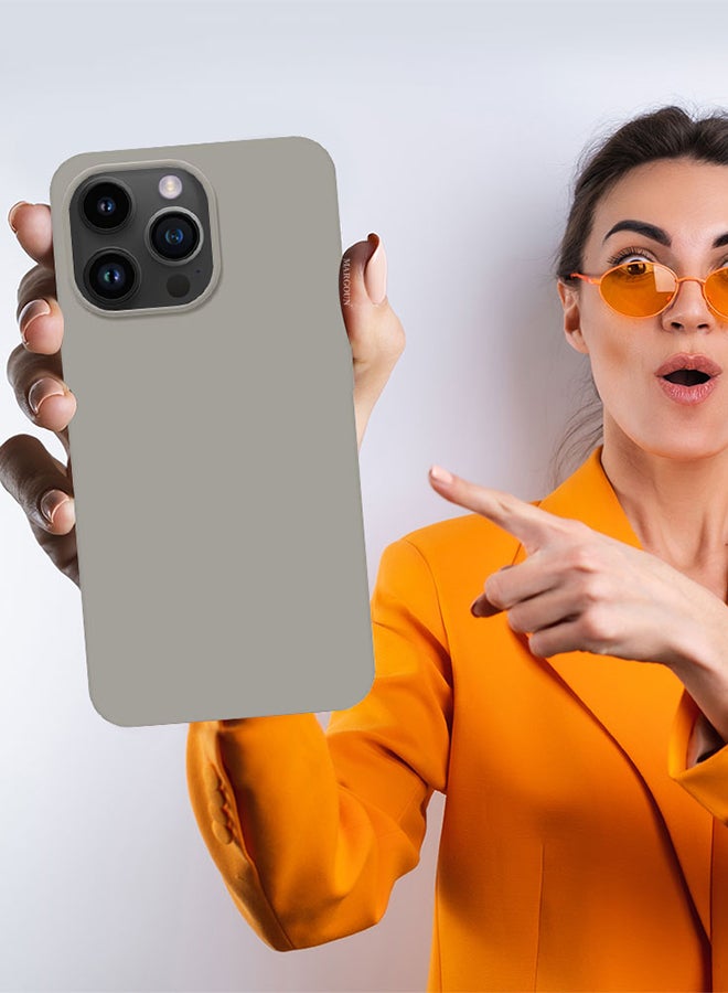MARGOUN - Silicone Cover Liquid Gel Soft Ultra Slim Shockproof Back Case Cover Full Body Protection For Apple iPhone 14 Pro 6.1 inch Grey - Image 1