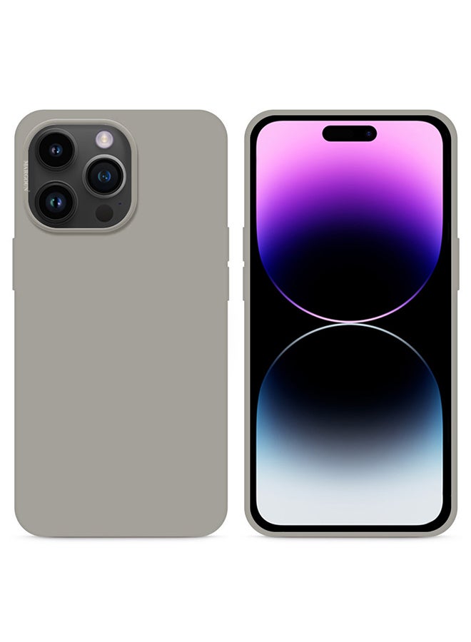 MARGOUN - Silicone Cover Liquid Gel Soft Ultra Slim Shockproof Back Case Cover Full Body Protection For Apple iPhone 14 Pro 6.1 inch Grey - Image 1