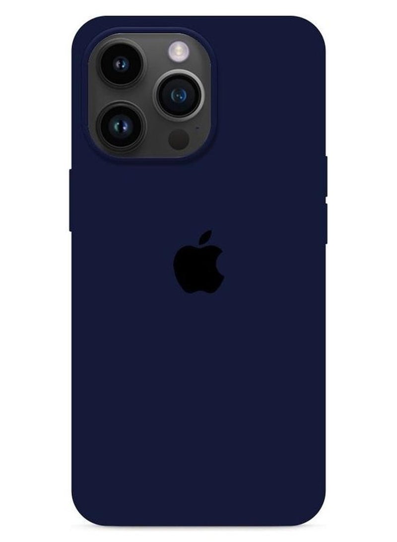 MARGOUN Apple iPhone 14 Pro Case Silicone Cover Liquid Gel Soft Ultra Slim Shockproof Back Cover Full Body Protection 6.1 Inch Midnight Blue - Image 1