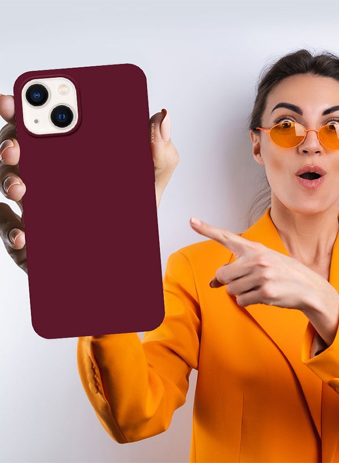 MARGOUN - Silicone Case Cover Liquid Gel Soft Ultra Slim Shockproof Back Cover Full Body Protection For Apple iPhone 14 Plus 6.7 inch Eggplant - Image 1