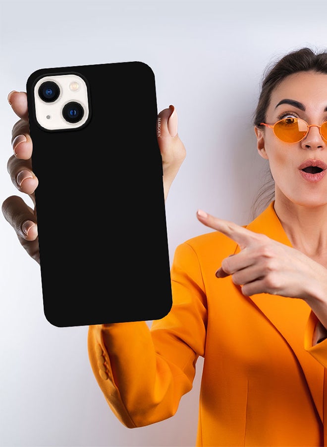 MARGOUN - Silicone Case Cover Liquid Gel Soft Ultra Slim Shockproof Back Cover Full Body Protection For Apple iPhone 14 Plus 6.7 inch Black - Image 1