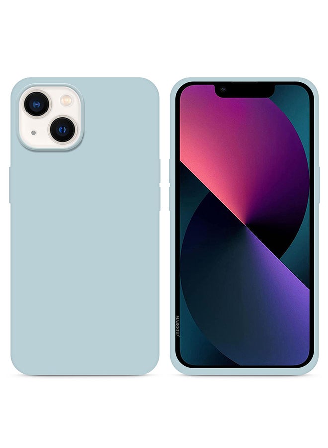 MARGOUN Apple iPhone 14 Plus Case Silicone Cover Liquid Gel Soft Ultra Slim Shockproof Back Cover Full Body Protection 6.7 Inch Light Blue - Image 3