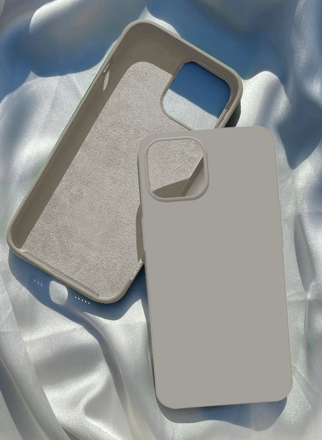 MARGOUN - Apple iPhone 14 Plus Case Silicone Cover Liquid Gel Soft Ultra Slim Shockproof Back Cover Full Body Protection 6.7 Inch Grey - Image 1