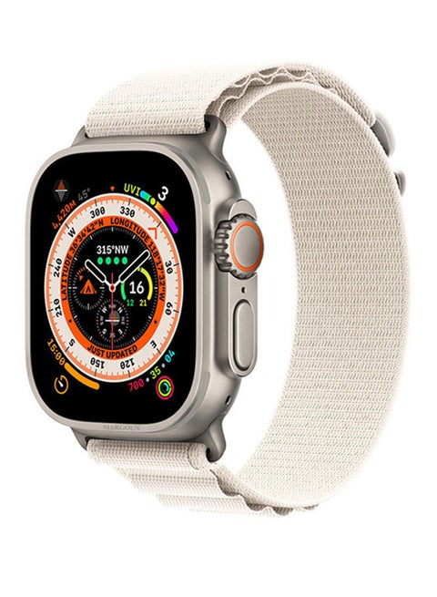 Apple Watch Alpine Loop Band 49mm/45mm/44mm Nylon Woven Sport Strap Compatible with iWatch Series 8/Ultra/7/SE/6/5/4/3/2/1 White