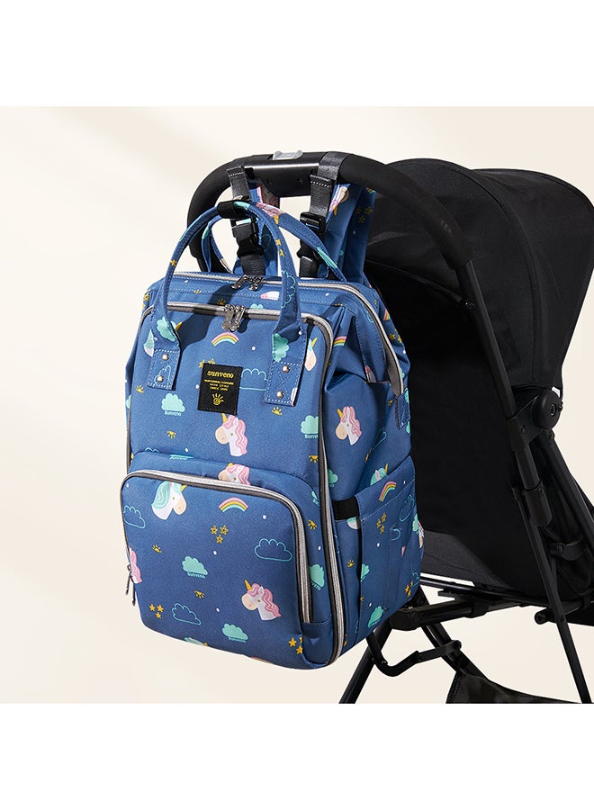 Stylish Diaper Travel Backpack XL wt Stroller Straps And Changing Pad - Unicorn Blue - pnsku/N53356194A/45/_/1702964906/b805e709-4e7e-4baf-8691-3360a3b7d9d9