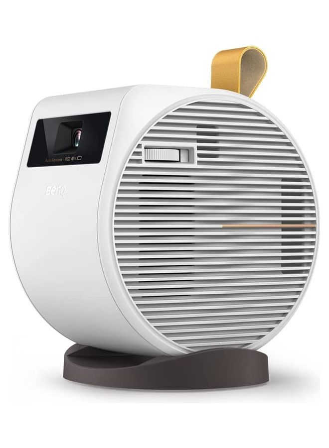 BenQ - Smart Mini Projector 200ANSI Portable Projector WVGA - Full HD Movie Projector 5W Bluetooth Speaker Ceiling Projection Wifi Android TV Home Cinema Projector Wireless Outdoor Projector + Case bag + Android TV Dongle + Inbuilt Battery GV11 White - Image 1