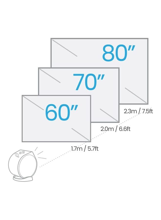 BenQ - Smart Mini Projector 200ANSI Portable Projector WVGA - Full HD Movie Projector 5W Bluetooth Speaker Ceiling Projection Wifi Android TV Home Cinema Projector Wireless Outdoor Projector + Case bag + Android TV Dongle + Inbuilt Battery GV11 White - Image 1