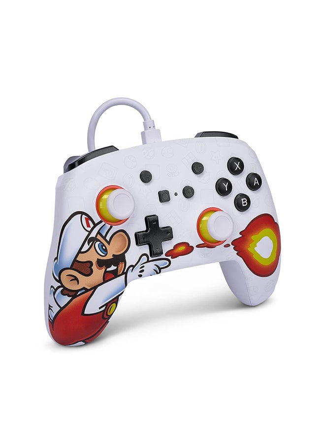 PowerA PowerA Enhanced Wired Gaming Controller for Nintendo Switch or Nintendo OLED, Super Mario Bros, Fireball Mario, White/Red - Image 3