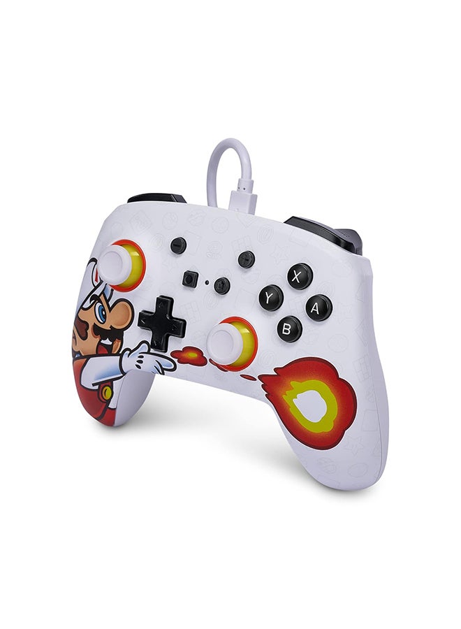 PowerA PowerA Enhanced Wired Gaming Controller for Nintendo Switch or Nintendo OLED, Super Mario Bros, Fireball Mario, White/Red - Image 5