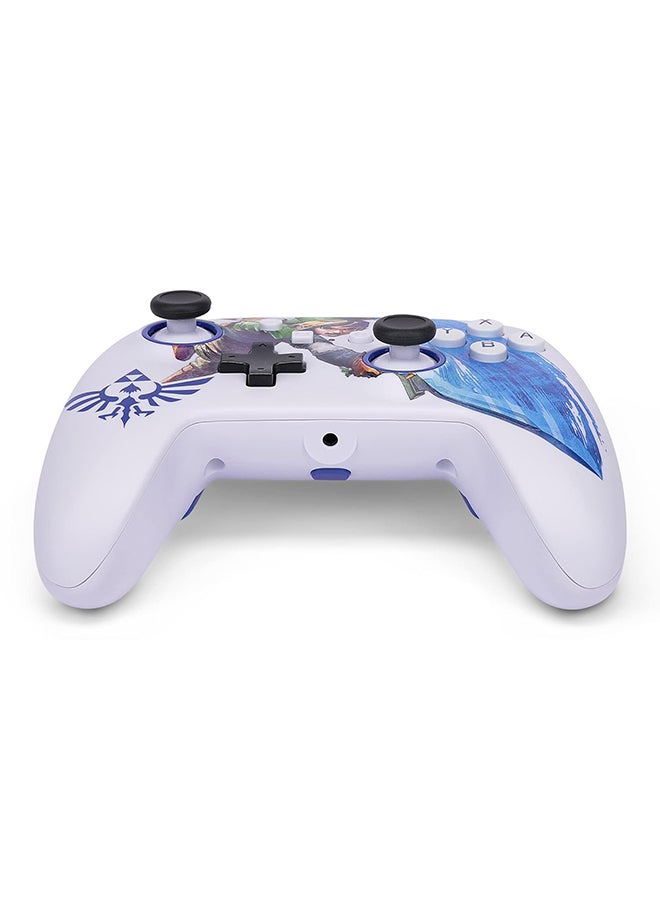 PowerA - PowerA Enhanced Wired Gaming Controller for Nintendo Switch or Nintendo Switch OLED, The Legend of Zelda, Master Sword Attack, White/Blue - Image 1