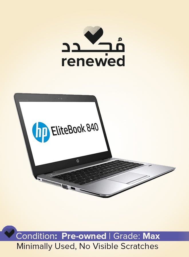 إتش بي - مُجدد - لابتوب إيليت بوك 840 G4 إصدار (2017) بشاشة مقاس 14 بوصة ومعالج إنتل كور i5 من الجيل السابع وذاكرة رام 8 جيجابايت ومحرك أقراص SSD بسعة 256 جيجابايت وبطاقة رسومات مدمجة اللغة الإنجليزية فضي - Image 1
