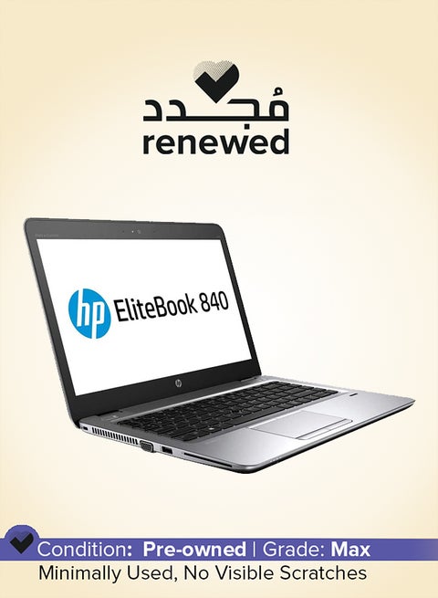 Renewed - Elitebook 840 G3 Laptop With 14-Inch Display,Intel Core i5 Processor/6th Gen/8GB RAM/256GB SSD/Integrated Graphics English Silver