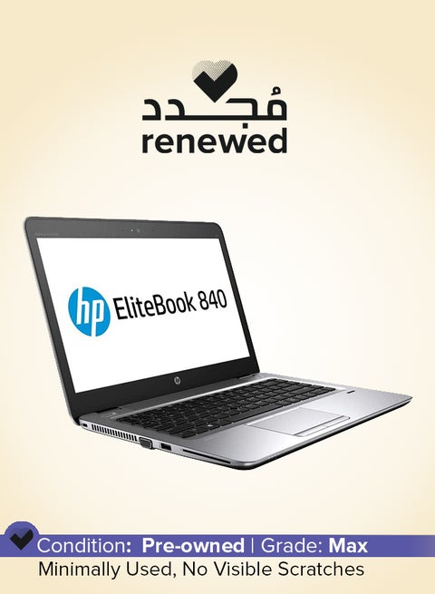 Renewed - Elitebook 840 G4 (2017) Laptop With 14-Inch Display,Intel Core i5 Processor/7th Gen/8GB RAM/256GB SSD/Integrated Graphics English Silver