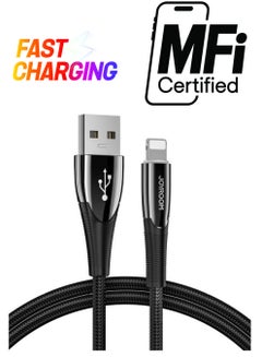 USB To Lightning Intelligent Power Off Sync Data Cable For iPhone 1.2M Black