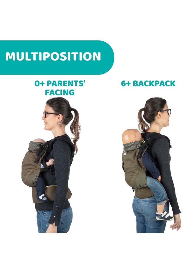 Chicco Myamaki Fit Baby Carrier (With Protective Hood) 0-15Kg, Leaf  - Image 2