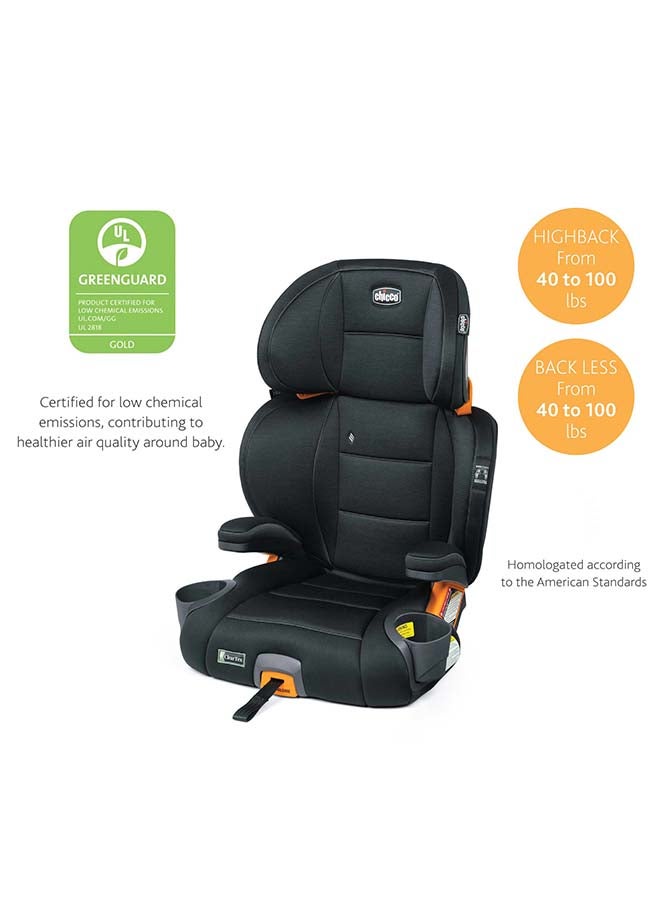 Chicco Kidfit Cleartex Plus 2-In-1 Belt-Positioning Booster Car Seat, Obsidian  - Image 2