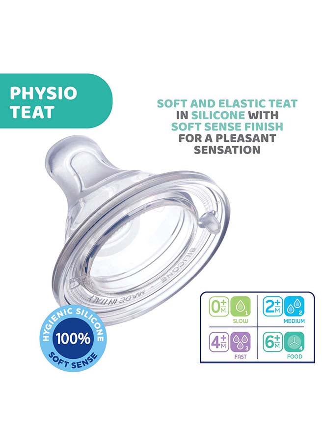 Chicco - Physio Teat Silicone 2M+ Medium Flow 2Pcs - Image 1