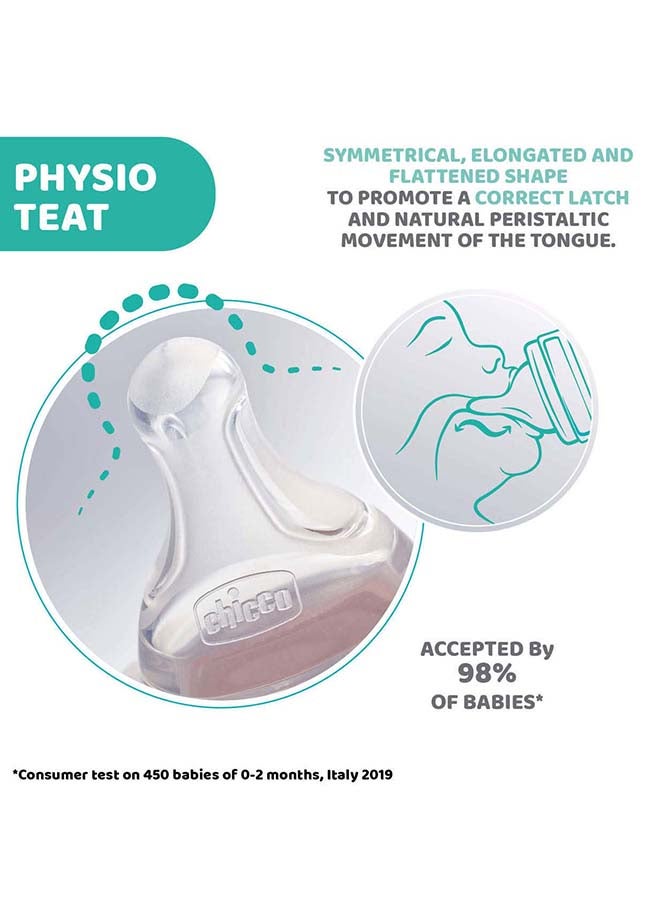 Chicco - Physio Teat Silicone 2M+ Medium Flow 2Pcs - Image 1