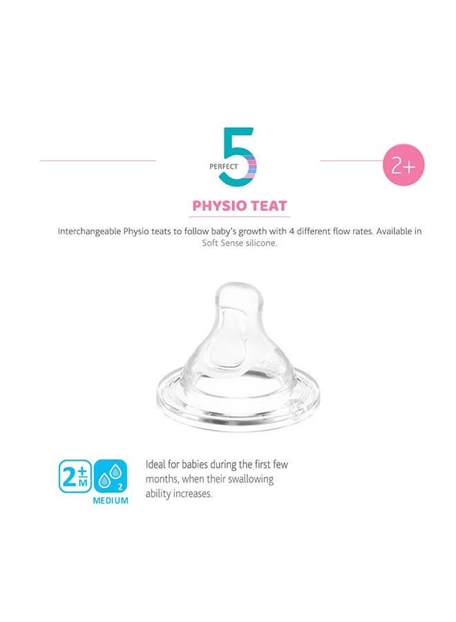 Chicco - Physio Teat Silicone 2M+ Medium Flow 2Pcs - Image 1