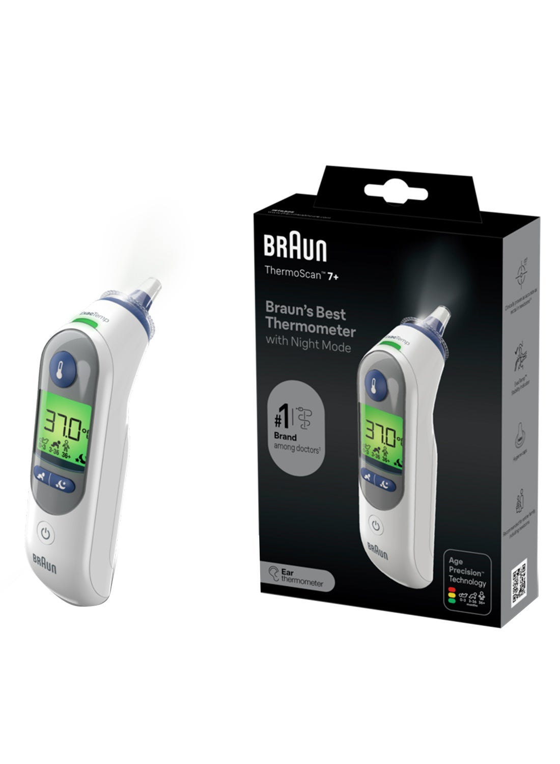 BRAUN Braun Irt6525 Thermoscan 7+ Ear Thermometer With Night Mode 