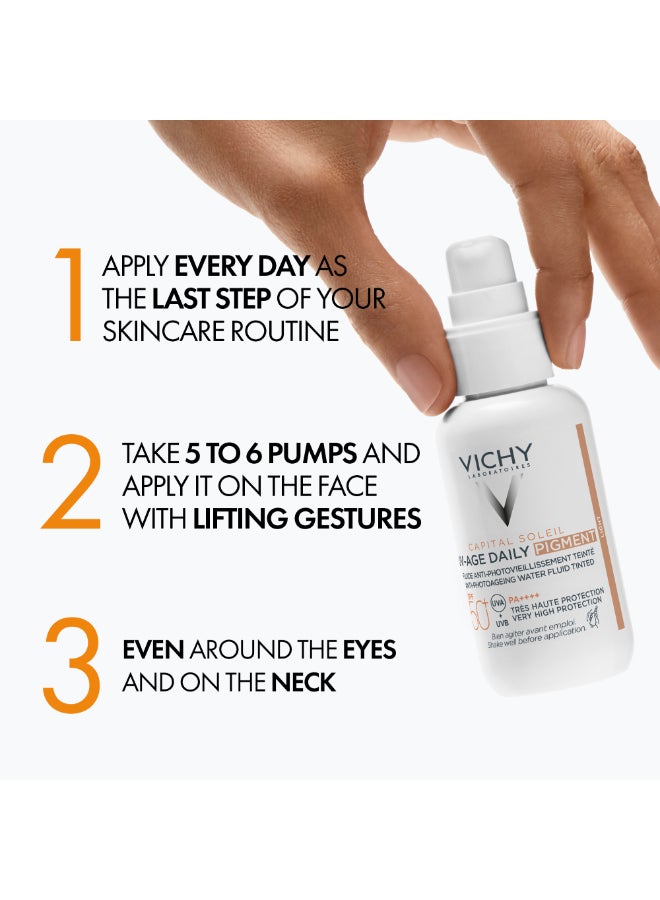 فيشي كابيتال سولاي SPF 50+ UV-Age واقي شمس ملون مقاوم لعلامات تقدم سن مع النياسيناميد ابيض 40ملليلتر - Image 4