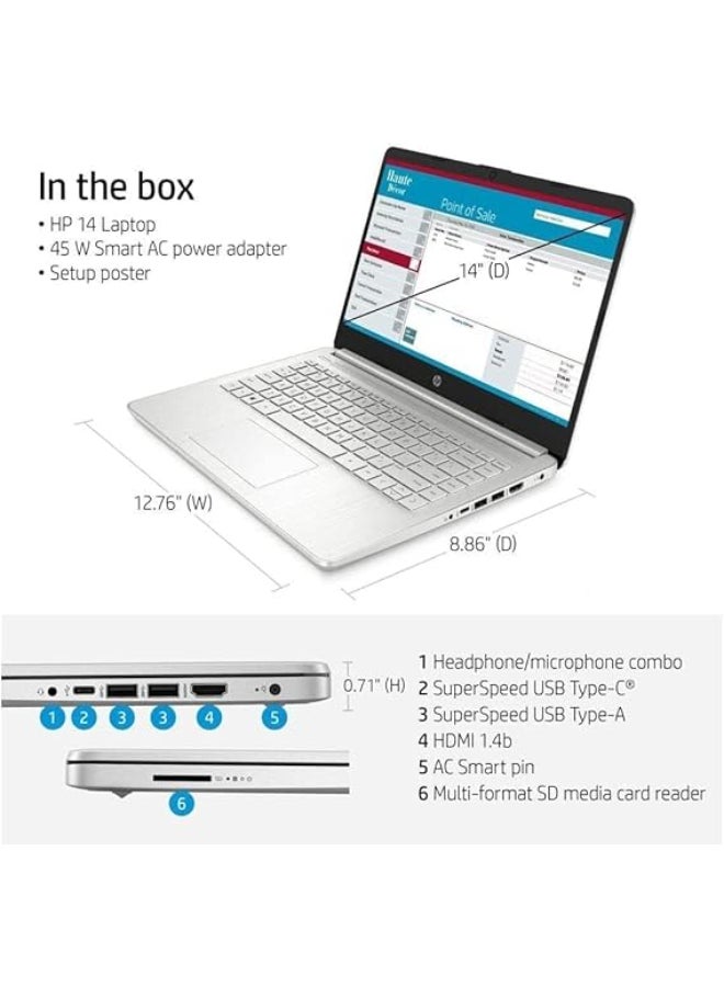 HP - 14s-dq2218ne (Upgraded Version) Laptop With 14-Inch Display, Core i5-1135G7 Processer/8GB RAM/512GB SSD/Intel UHD Graphics/Windows 11 Home English/Arabic silver - Image 1