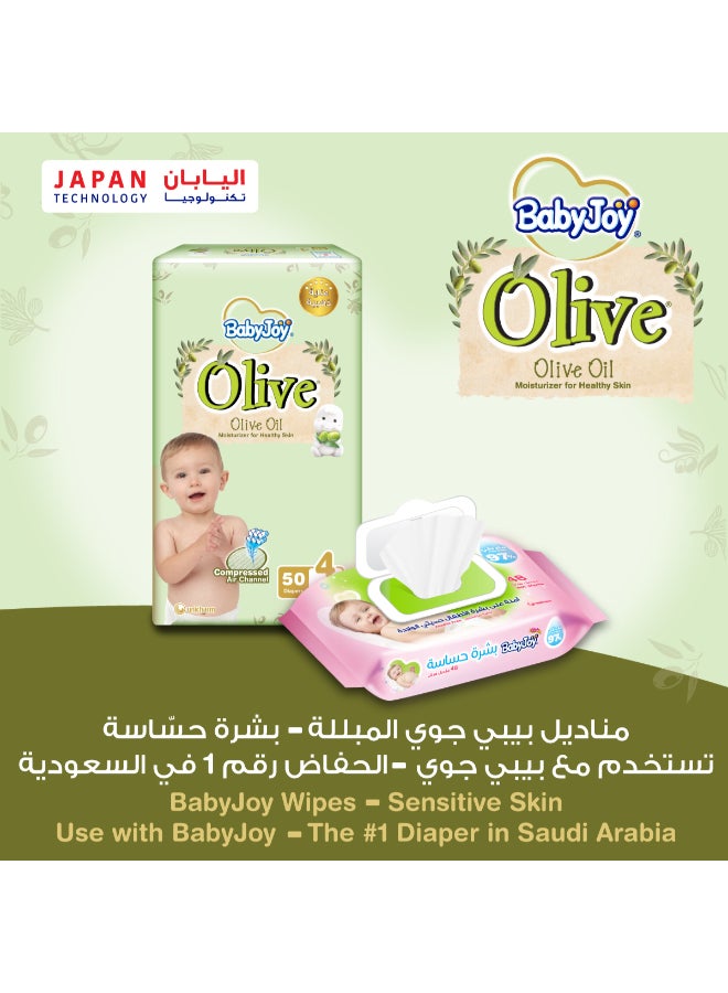 BabyJoy - Olive Tape Diaper, Size 2, Small, 3.5-7 Kg, Saving Pack, 13 Diapers - Image 1