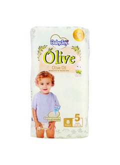 BabyJoy Olive Tape Diaper, Size 5, Junior, 14-23 Kg, Saving Pack, 8 Diapers  - Image 1
