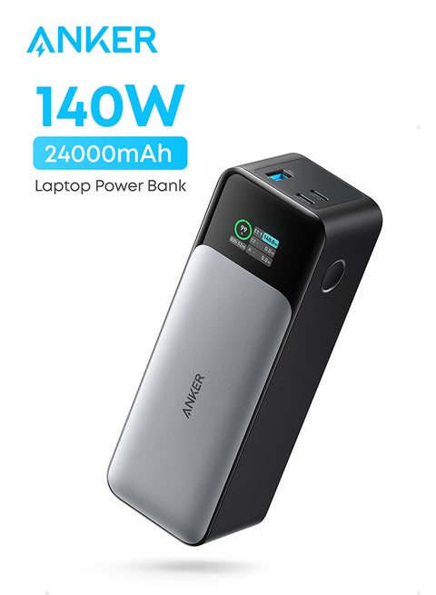 737 Power Bank (PowerCore 24K), 24,000mAh 3-Port Portable Charger with 140W Output, Smart Digital Display, Compatible with MacBook Pro/Air, iPhone 16/15/14 Series, Samsung, Huaiwei, Dell Black/Grey