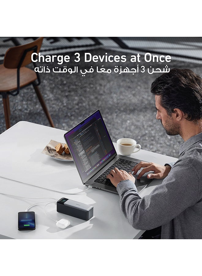 737 Power Bank (PowerCore 24K), 24,000mAh 3-Port Portable Charger with 140W Output, Smart Digital Display, Compatible with MacBook Pro/Air, iPhone 16/15/14 Series, Samsung, Huaiwei, Dell Black/Grey