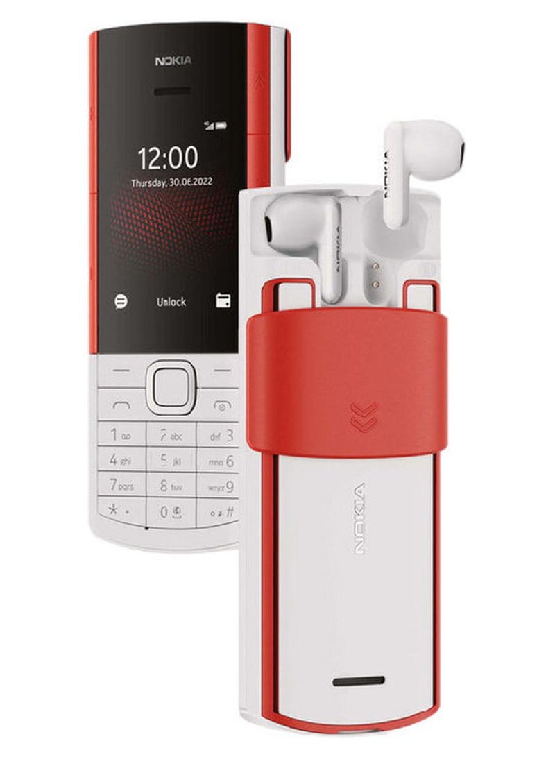 نوكيا هاتف 5710  إكس إيه ثنائي الشريحة أبيض/أحمر بذاكرة رام سعة 48 جيجابايت وذاكرة روم سعة 128 جيجابايت يدعم تقنية 4G - إصدار الشرق الأوسط - Image 1