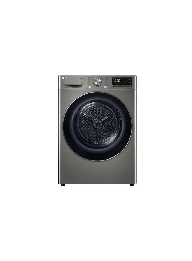 إل جي مجفف ملابس مزدوج العاكس سعة 10 كجم، تجفيف بالاستشعار، عناية بالحساسية، عناية بالحوض، تجفيف موفر للطاقة، RH10V9PV2W فضي 10.1 kg RH10V9PV2W فضي - Image 1
