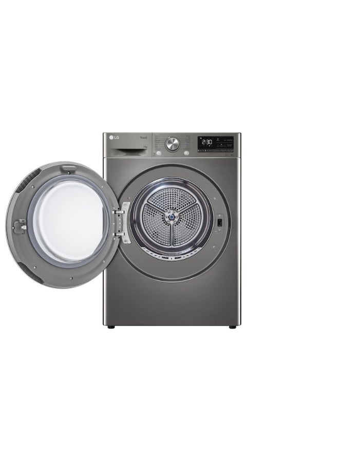 إل جي مجفف ملابس مزدوج العاكس سعة 10 كجم، تجفيف بالاستشعار، عناية بالحساسية، عناية بالحوض، تجفيف موفر للطاقة، RH10V9PV2W فضي 10.1 kg RH10V9PV2W فضي - Image 2