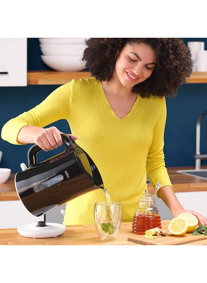 BRAUN Elecrtic Kettle, 360° Rotating Base , Removable Limescale Filter, BPA Free Plastic 1.7 L 2200 W WK1100BK Black - Image 4