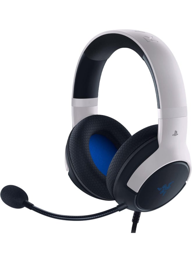RAZER Kaira X Wired Gaming Headset for Playstation 5 / PS5, PS4, PC, Mac, Mobile: 50mm Drivers - HyperClear Cardioid Mic - Memory Foam Cushions - On-Headset Controls - White & Black  - Image 1