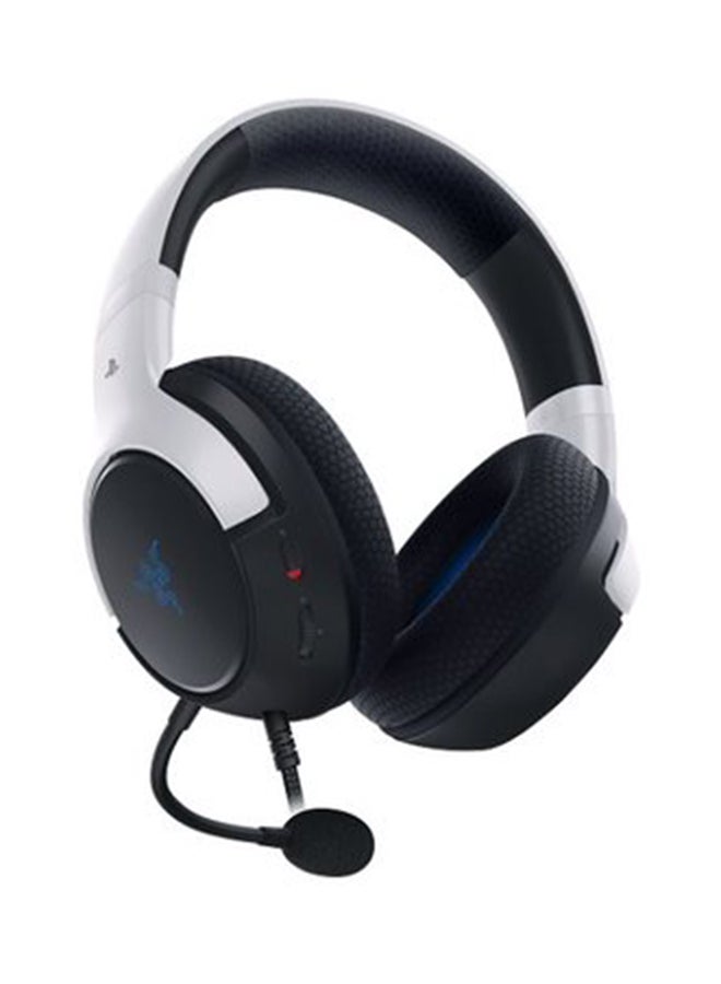 ريزر سماعة رأس كيرا X سلكية مرخصة من ريزر متوافقة مع جهاز الألعاب بلايستيشن 5 والكمبيوتر وجهاز ماك وأجهزة الموبايل مع مكبرات صوت داخلية تراي فورس مقاس 50 مم وميكروفون قلبي هايبر كلير ووسائد أذن فلونيت من إسفنج ميموري فوم - أدوات تحكم على سماعة الرأس - باللونين الأبيض/ الأسود - Image 5