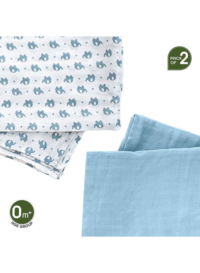 Moon Pack Of 2 Bamboo Muslin Wrap Swaddle  - Image 4