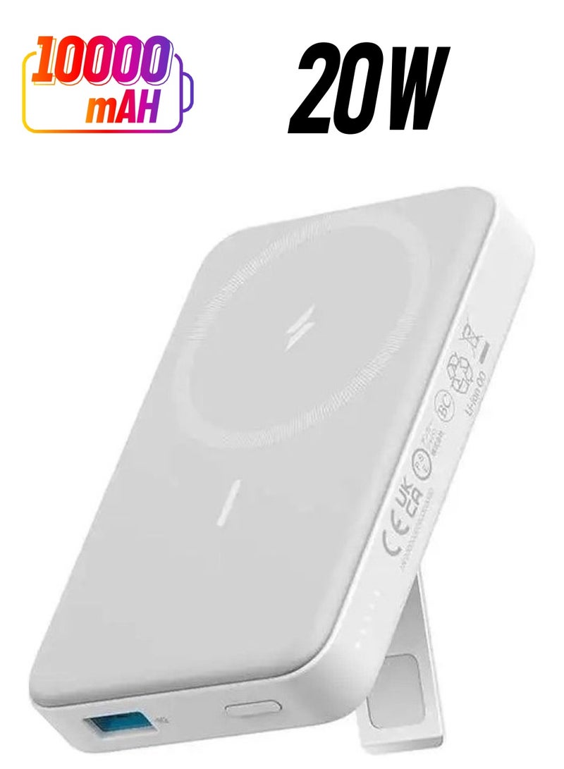 Anker - Power Bank, 633 Magnetic Battery, 10,000mAh Foldable Magnetic Wireless Portable Charger, Only for iPhone 16/16 Pro / 16 Pro Max / 15/15 Pro and 15 Pro Max/14/13/12 Series white - Image 1