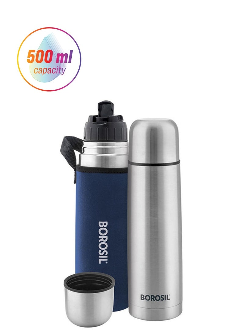 بوروسيل تُرمس بوروسيل الحراري المعزول بالتخلية بلون أزرق سعة 500 مل طراز Fgftl500Blu أزرق  - Image 1