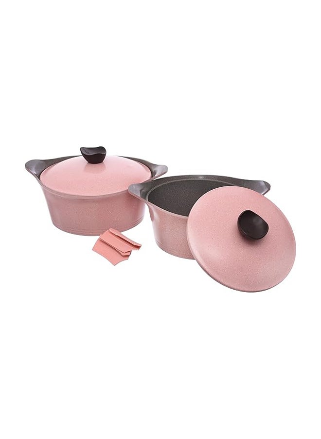 Neoflam - 8 Pieces Granite Xtrema Cookware Set Marble Pink 28cm - Image 1