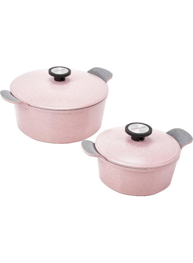 نيو فلام طقم أواني الطهي إكستريم من 8 قطع بتصميم رخامي وردي 28سم - Image 3